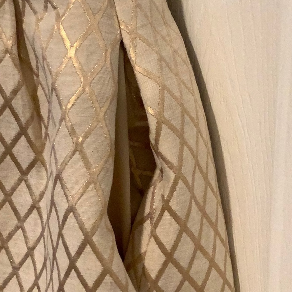 WHITE HOUSE/BLACK MARKET Metallic Cream/Gold Sorority Formal Fancy Event Dress 0 - Picture 3 of 10